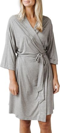 Cozy Earth Three-Quarter Sleeve Robe in Grey at Nordstrom, Size Xx-Large