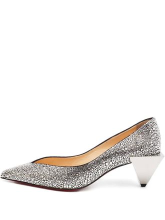 Christian Louboutin Galaxister pumps met stras - Zilver