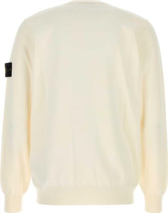 Stone Island Mens Ivory Cotton Sweater