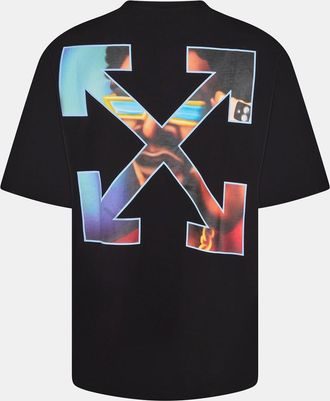 Off-white Mens Off White Barber Skate Crew Neck Short Sleeve T-Shirt in Black-Serenity - Size X-Large