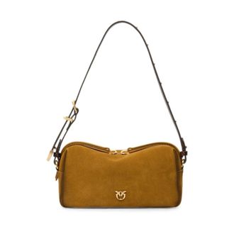 Pinko Bauletto Trittico - Dames - Schoudertassen - Bruin - ONE Size - Katoen - Tassen