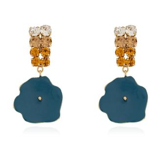 Marni Oorbellen met Sprankelende Kristallen - Dames - Oorbellen - Blauw - ONE Size - Leer - Accessoires