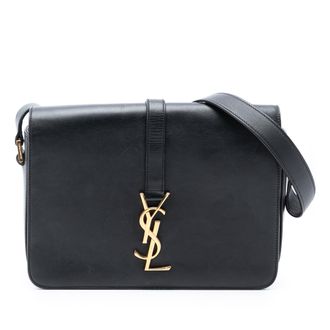 Saint Laurent Pre-owned Womens Medium Leather Monogram Universite Bag - Black - One Size