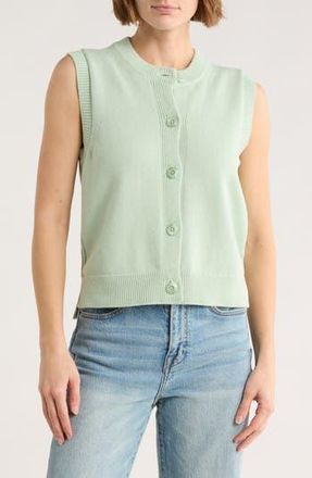 French Connection Mozart Sleeveless Cotton Sweater Vest in Sage Green at Nordstrom Rack, Size X-Small