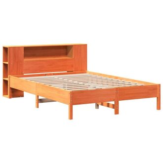 Berkfield Home Decorative Bookcase Bed Frame Wax Brown 150x200 cm King Solid Woo