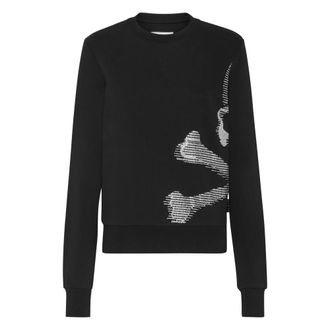 Philipp Plein Sweatshirt Skull - Dames - Sweatshirts - Zwart - M - Katoen - Hoodies & sweatvesten