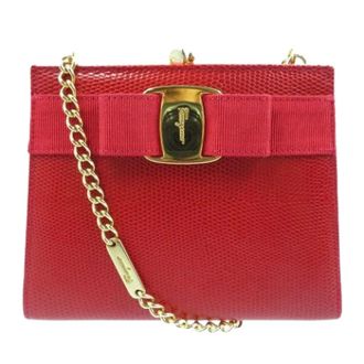 Ferragamo Pre-owned Shoulder Bag - Dames - Pre-owned - Rood - Maat: ONE Size Leer