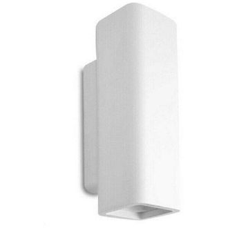 Trade Shop Trade Shop - Applique Parete Doppia Emissione Up Down In Gesso Verniciabile Cubo Gu10 Gs-e51