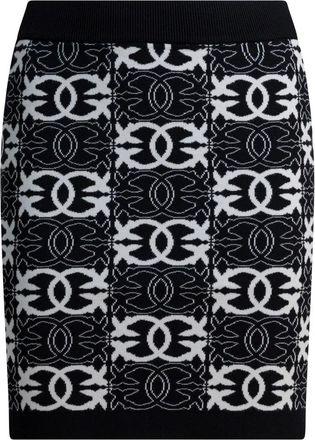 Pinko Minirok met Love Birds-logo - Dames - Kokerrokken - Zwart - S - Polyester - Rokken