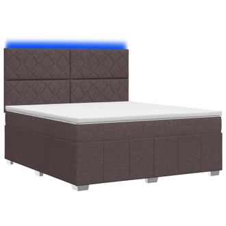 vidaXL Letto Box Spring Led Con Materasso Marrone Scuro 180 X 200 Cm Vidaxl