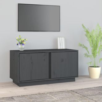 vidaXL Vidaxl - Mobile Porta Tv Grigio 80x35x40,5 Cm In Legno Massello Di Pino