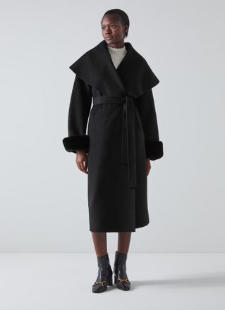 L.k. Bennett Womens Jodie Coats, Black Wool - Size Medium