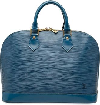 Louis Vuitton Pre-owned Handbags, female, Blue, Size: ONE SIZE Pre-owned Leather Top Handle Satchel