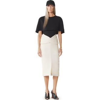 Lanvin Cape T-Shirt In Cotton And Silk in Black at Nordstrom, Size X-Large Eu