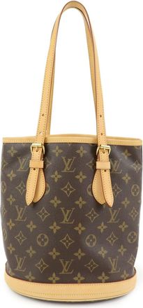 Louis Vuitton Petit Bucket Monogram Canvas Brown Canvas Handbag (Pre-Owned)