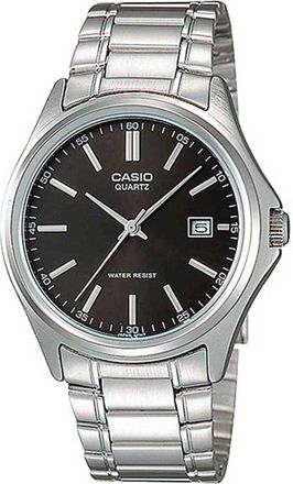 Casio Womens Silver Stainless Steel Analog Watch with Black Dial - LTP-1183A-1A