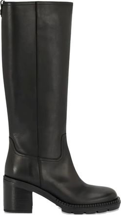 Casadei 80mm block-heel boots - women - Leather/Leather/Rubber - 38 1/2 - Black