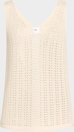 TSE Sequin Open-Knit Tank