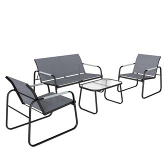 OUTSUNNY Conjunto de jard&iacute;n 111x71x75 cm gris