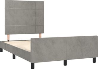 vidaXL Vidaxl - Estructura De Cama Sin Colch&oacute;n Terciopelo Gris Claro 120x190 Cm