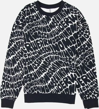 Moschino Mens Moschino Underwear All Over Logo Sweatshirt Black - Size: 40