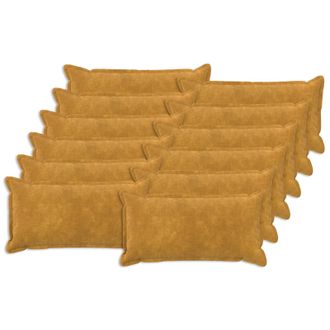 vidaXL Vidaxl Cuscino Con Cuscino Houten 12 Pz Giallo Fleece In Microfibra