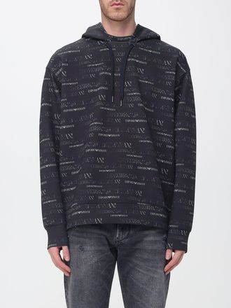 Emporio Armani Relaxed Fit Cotton-Blend Hoodie with Contrast Logo