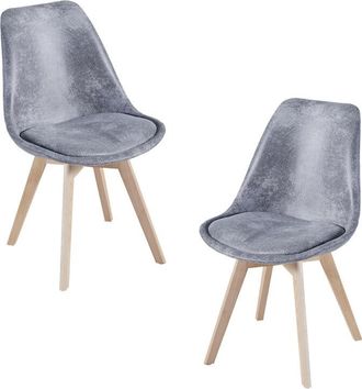 Regalos Miguel Packs Sillas Comedor - Pack 2 Sillas Synk Vintage - Gris Claro
