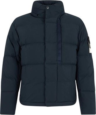 Stone Island Gewatteerde jas met logo - Heren - Winterjassen - Blauw - L - Jassen