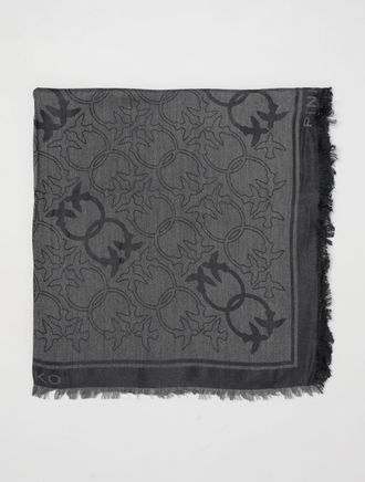 Pinko Love Birds Monogram Viscose-Blend Square Scarf
