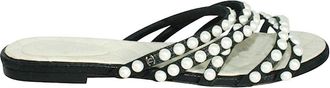 Chanel Pearl Beaded Flat Slides Size 37