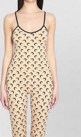 Marine Serre moon print cropped jersey top