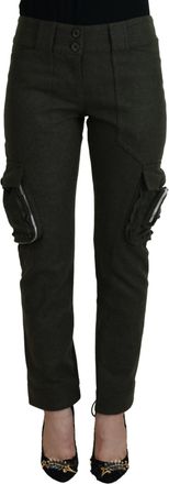 Ermanno Scervino Green Lace Up Leg Women Tapered Womens Pants