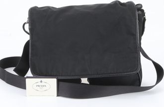 Prada Black Leather Nylon Shoulder Bag (Pre-Owned)