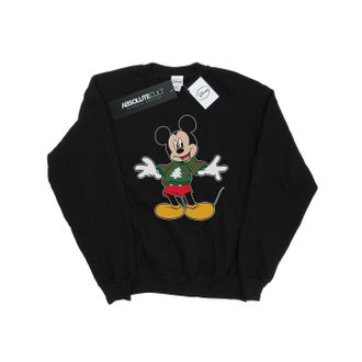 Disney Heren Mickey Mouse Kersttrui Stroke Sweatshirt (Zwart)