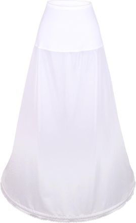 Flora 1-Hoop Spandex Waistband Bridal Wedding Petticoat/One Hoop Prom Underskirt,Medium Full Skirt (XSmall-Medium, WHITE)