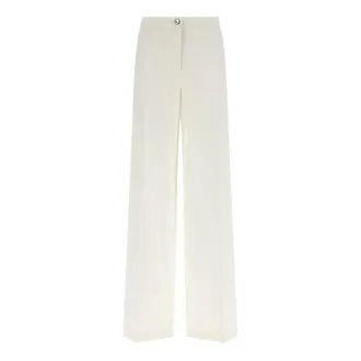Pinko Wide Trousers, female, White, Size: 2XS Jacopone Wide-Leg Trousers