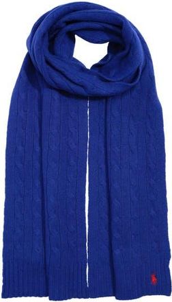 Polo Ralph Lauren Wool Cashmere Classic Cable Scarf in Active Blue at Nordstrom