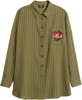 Dressed in Lala Soul Searching Cotton Button-Up Shirt in Green Plaid at Nordstrom, Size Small