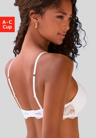 Lascana Bralette-BH LASCANA, Damen, Gr. 70, Cup C, beige (creme), Microtouch, Obermaterial: 60% Polyamid, 35% Polyester, 5% Elasthan, BHs Bralette-BH, mit Pus