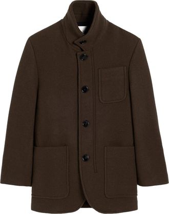Ami high-neck wool coat - men - Wool - 50 - Brown