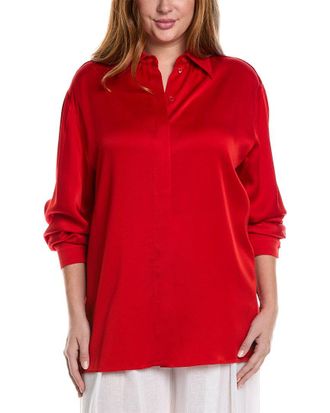 Michael Kors Techno Charmeuse Boyfriend Shirt