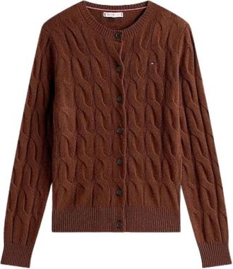 Tommy Hilfiger Truien - Dames - Vesten - Bruin - S - Truien & Vesten