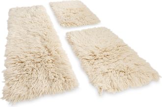 THEKO Bettumrandung »Flokati XXL« Höhe 10 mm 3 Stk. tlg. original griechischer Flokati, Läufer-Set für das Schlafzimmer