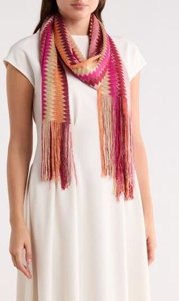 Vince Camuto Chevron Stripe Oblong Scarf in Pink Multi at Nordstrom Rack
