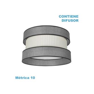 Fabrilamp Pantalla Colgante Home M10 Gris-beis 50dx50dx25h Difusor Incluido