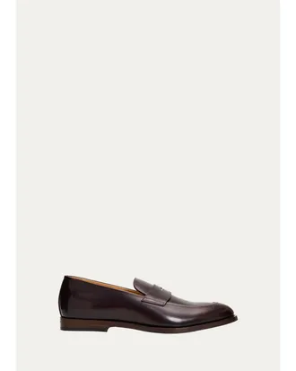 Brunello Cucinelli Mens Leather Penny Loafers