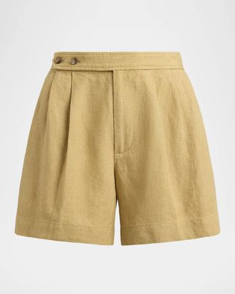 Polo Ralph Lauren Pleated Delave Linen Shorts