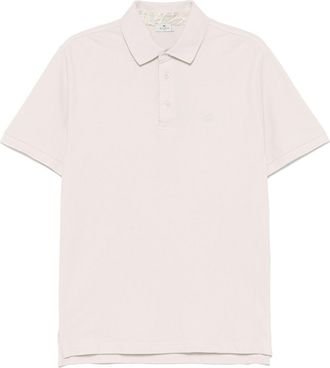 Etro Polo in cotone con ricamo logo - Grigio