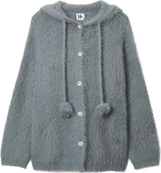 B+ab Cardigan con pompon e cappuccio - Grigio